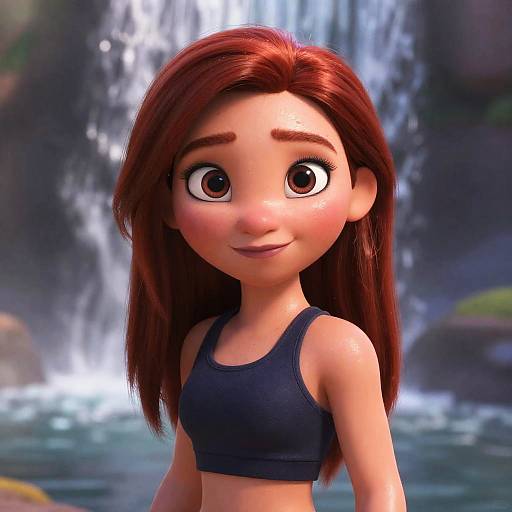 Ultra-Realistic Redhead Athletic Woman