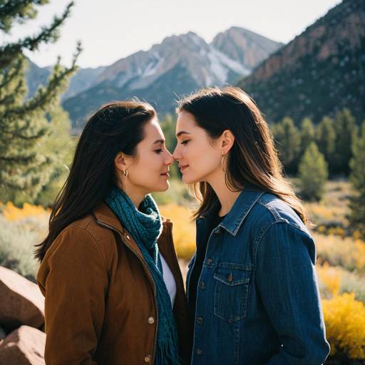Loving Lesbian Couple in Boulder Mountains