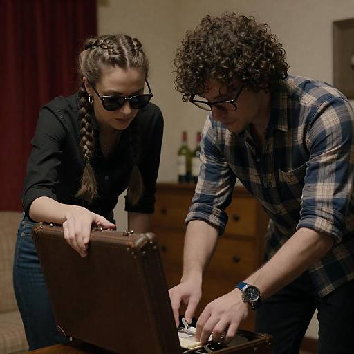 Intense Moment in a Dim Room