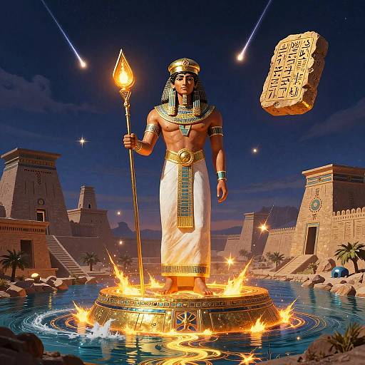 Anu Sky God Standing on Sacred Platform