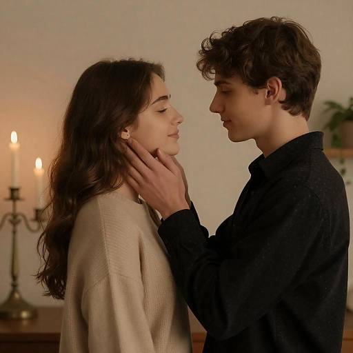 Intimate Indoor Portrait of Young Couple