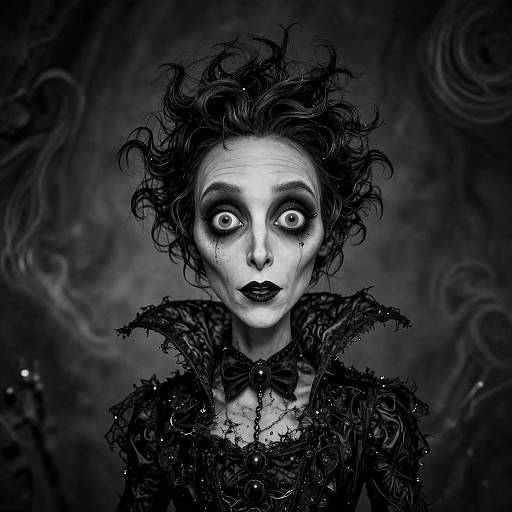 Whimsical Gothic Tim Burton Portrait