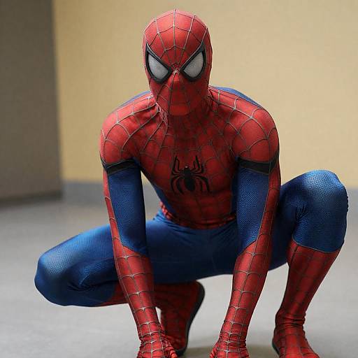Crouching Spider-Man in Dynamic Pose