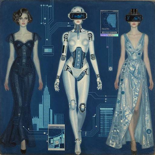 Cybernetic Renaissance Goddess in Couture