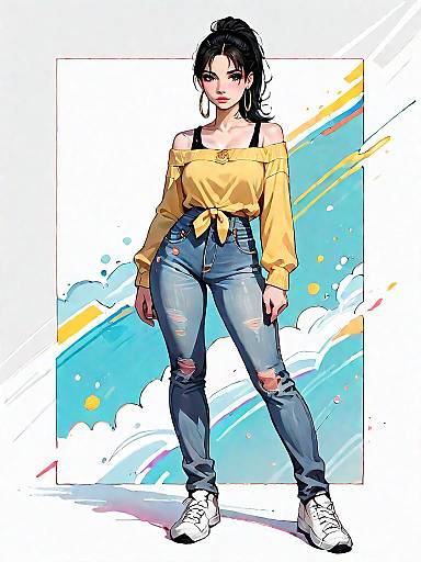 Chic Casual Woman in Trendy Outfit