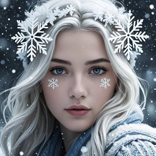 Fantasy Woman with Snowflake Hair Fantasy Woman with Snowflake Hair