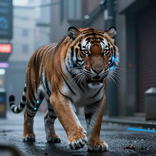 Futuristic Bionic Siberian Tiger Portrait