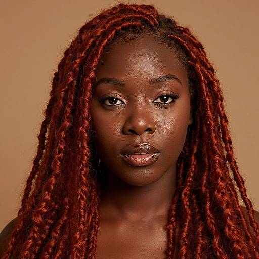 Auburn Locs Portrait on Dark Skin