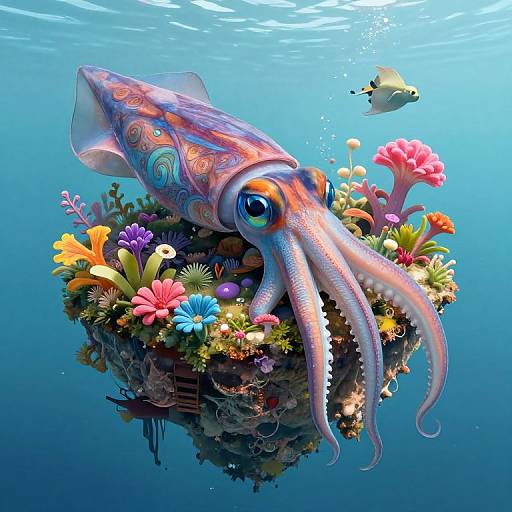 Colossal Squid Embracing Mini Island