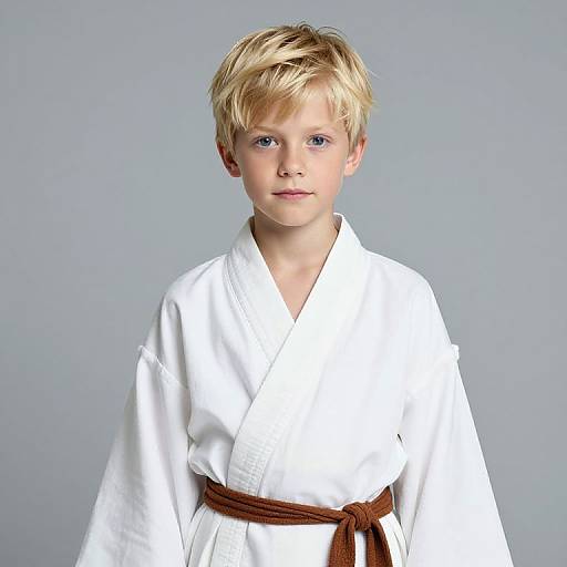 Blonde Boy in White Robe