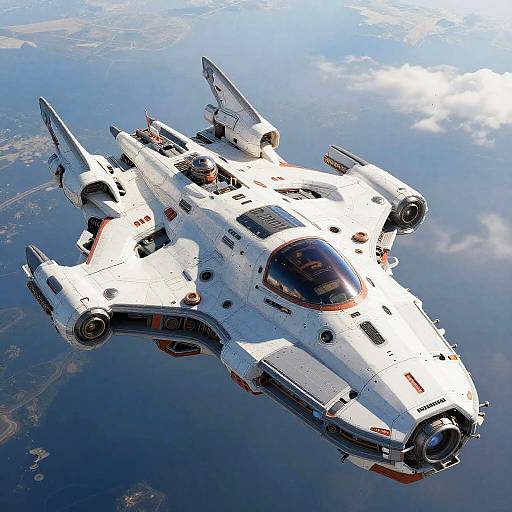 Futuristic Spaceship Inspired by Amano and Berkey