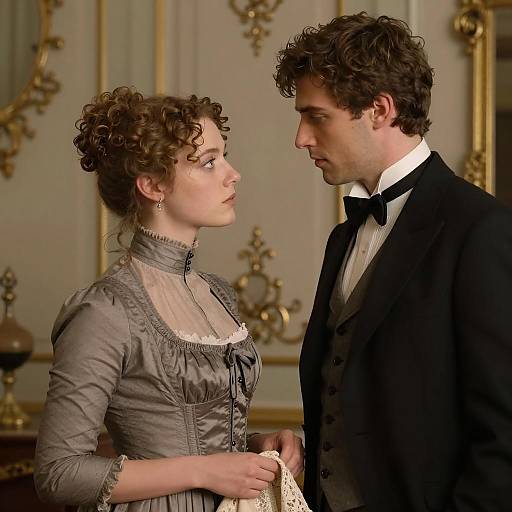 Intimate Standoff: Fashionable Couple