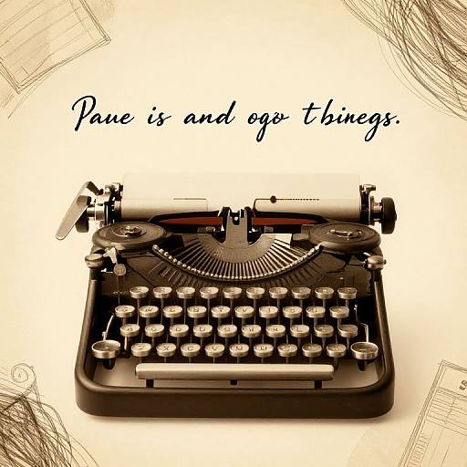 Vintage-style photograph of a black typewriter with 