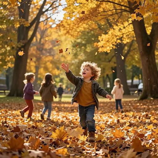 Playful Kidd in Autumn Park