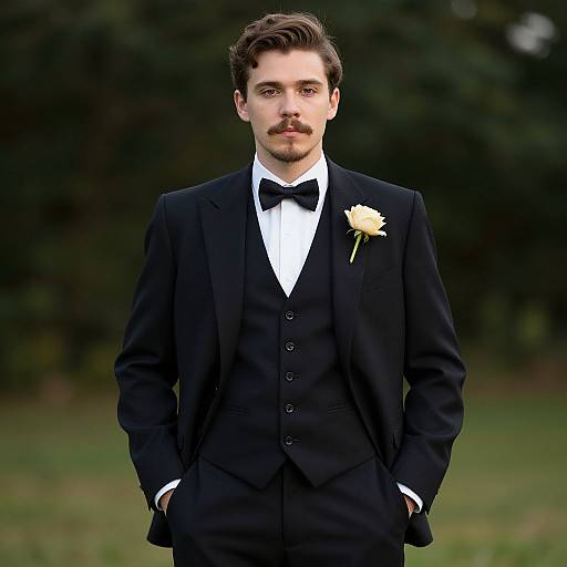 Vintage Groom in Formal Tuxedo