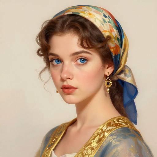 Elegant Vintage Woman with Blue Eyes