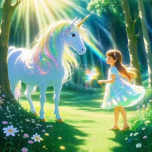Whimsical Encounter with a Unicorn Whimsical Encounter with a Unicorn