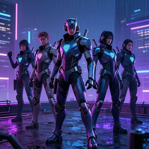 Futuristic Cyberpunk Warrior Squad