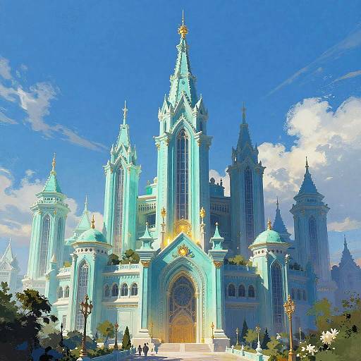 Magical Teal Metropolis at Dawn