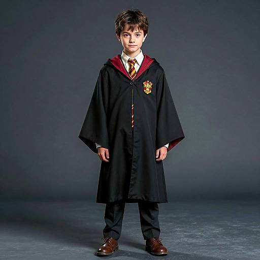 Young Boy in Hogwarts Robe Costume