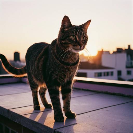 Cat on Rooftop at Sunset Aesthetic Cat on Rooftop at Sunset Aesthetic