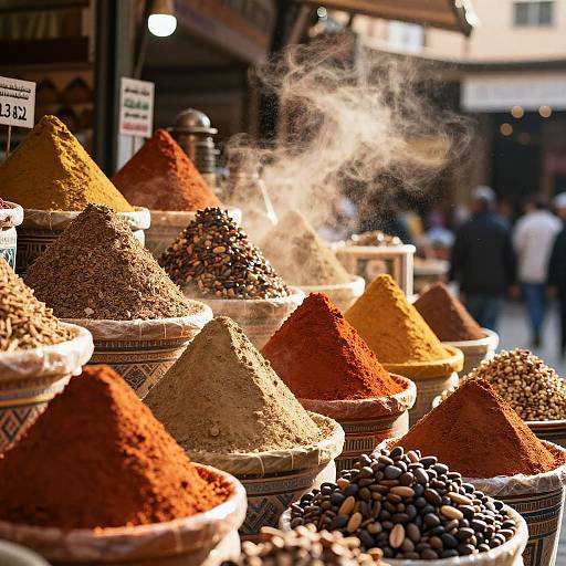 Photorealistic Moroccan Spice Market
