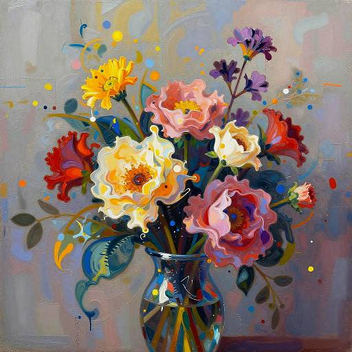 AI-Enhanced Abstract Floral Art