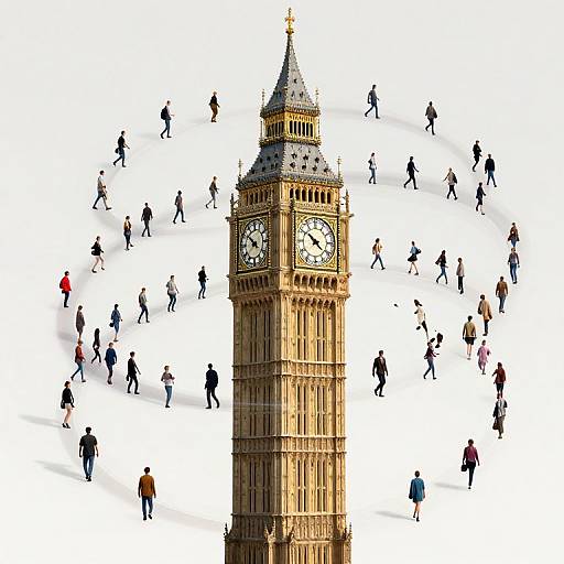 Surreal Infinite Spiral Clock Tower