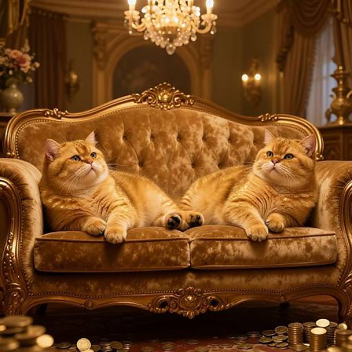 Opulent Fat Cats in Victorian Mansion
