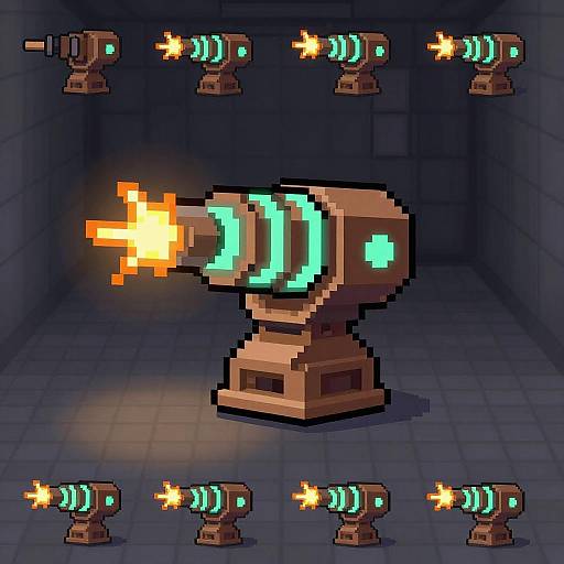 Compact Railgun Turret Pixel Art