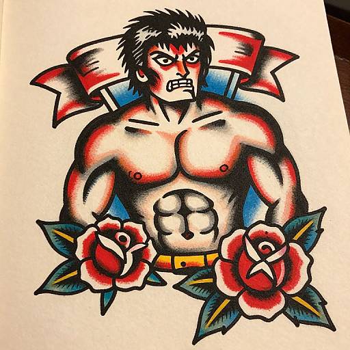 Traditional Pitbull Tattoo Design