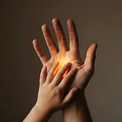 Parent and Child Hands with Warm Glow