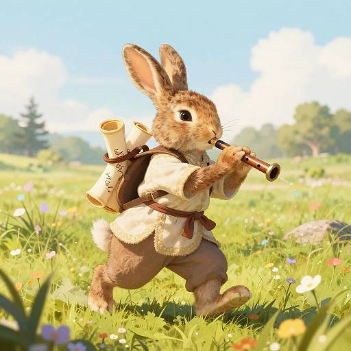 Rabbit Bard in Mystical Meadow