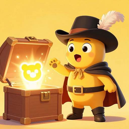 Surprised Puss in Boots with Glowing Chest