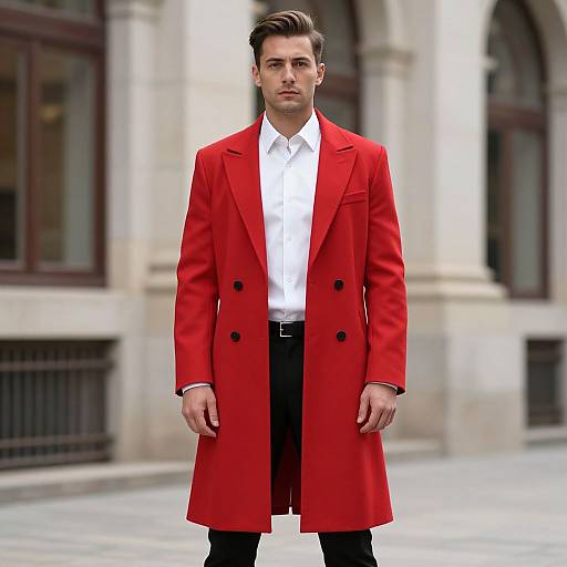 Man in Red Coat Rich Costume