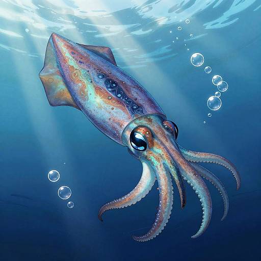 Fantastical Bigfin Squid Illustration