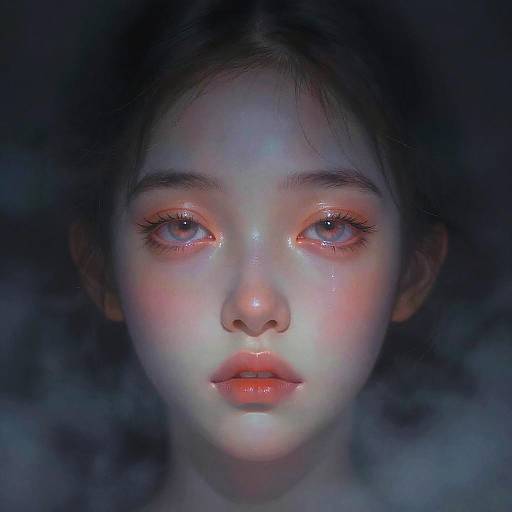 Surreal Sunken-Eyed Figure Artwork