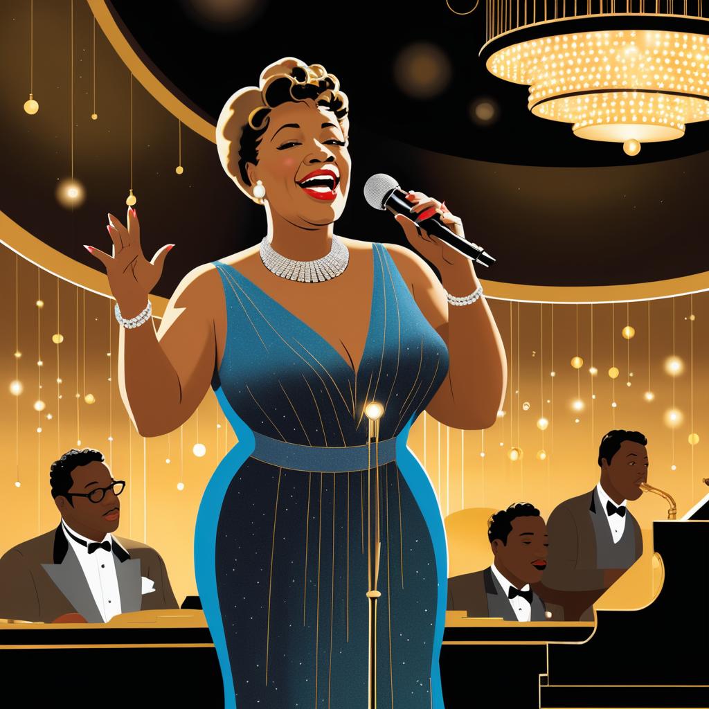 Ella Fitzgerald in Glamorous Jazz Club Scene