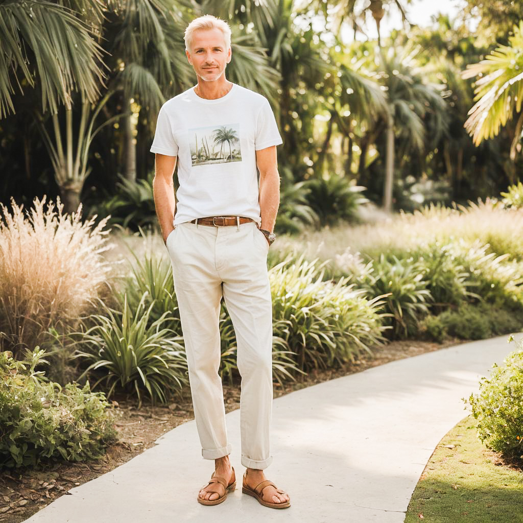 Relaxed Traveler in Stylish Linen Outfit