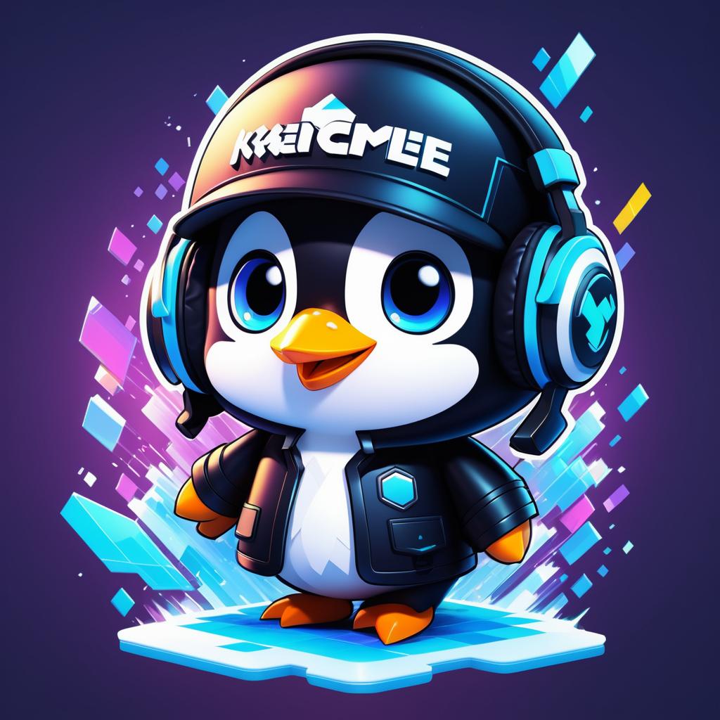 Charming Esports Penguin Gamer Sticker