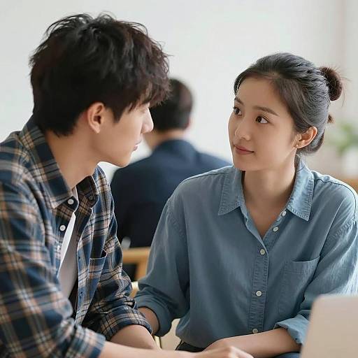 Intimate Conversation in Bright Setting