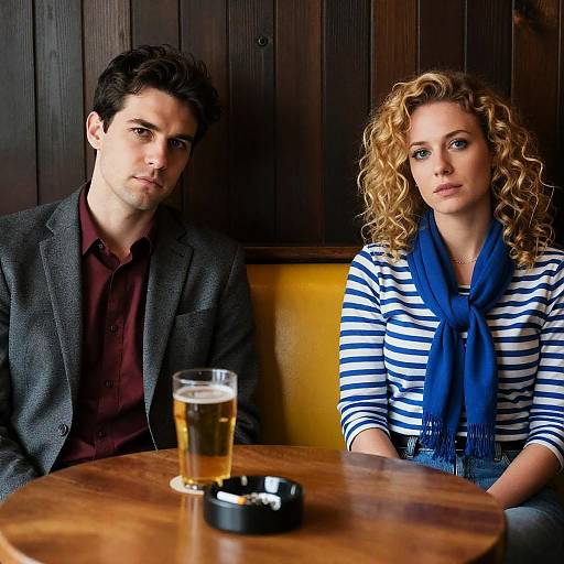 Casual Bar Scene with Two Figures