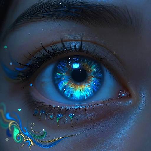 Glowing Hyper-Realistic Blue Eye