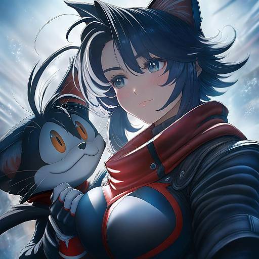 Illustration of Cait sith (ff7), final fantasy in the style of Imizu (nitro unknown)