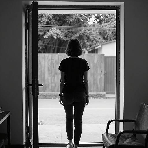 Silhouette of Woman in Doorway