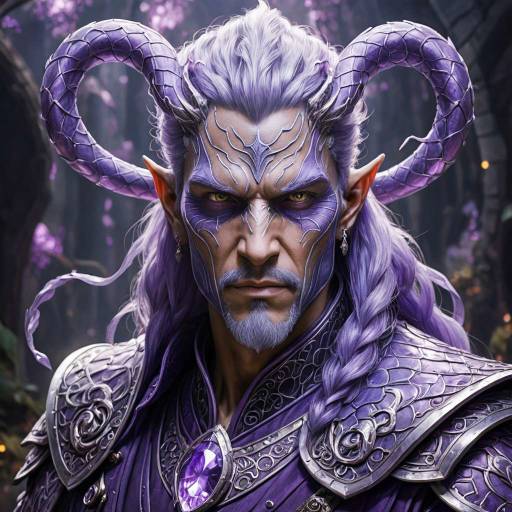 Fantasy Gorgon Wizard with Lavender Scales