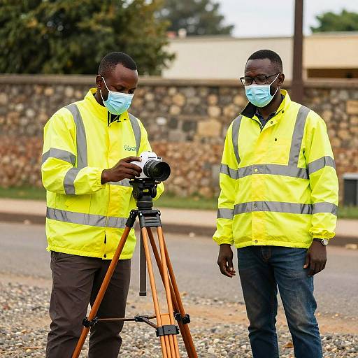African Men in High-Visibility Jackets