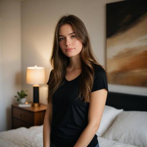 Warmly Lit Portrait of a Young Woman