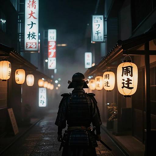 Moody Neon-lit Japanese Night City