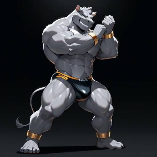 Mighty Rhino Furry Male in Swimwear Mighty Rhino Furry Male in Swimwear